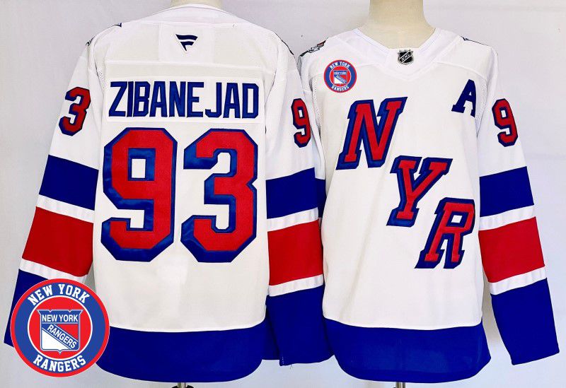 Men New York Rangers 93 Zibanejad White Fanatics 2025 NHL Jersey style 4